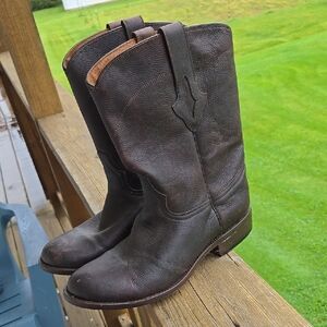 Resistol Ranch Brown Leather Men's Riding Work Farm Boots 9.5 G 9 1/2 G
